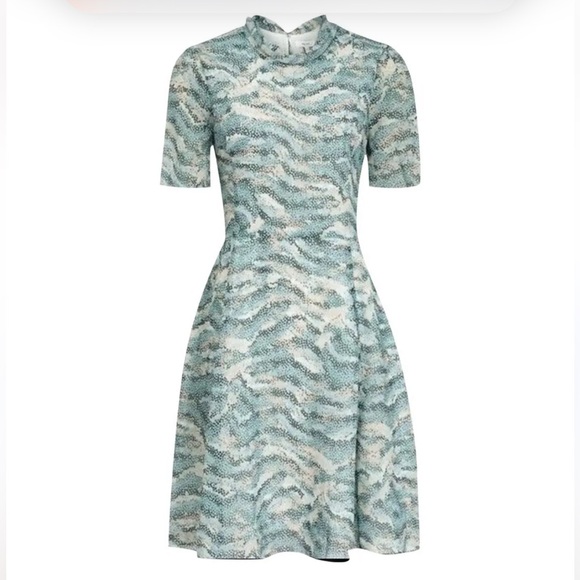 REISS Somerset Printed Dress Soft Green 8 - Picture 16 of 16